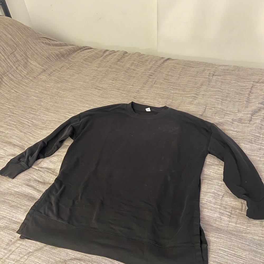 womens crew neck tunic sweat shirt